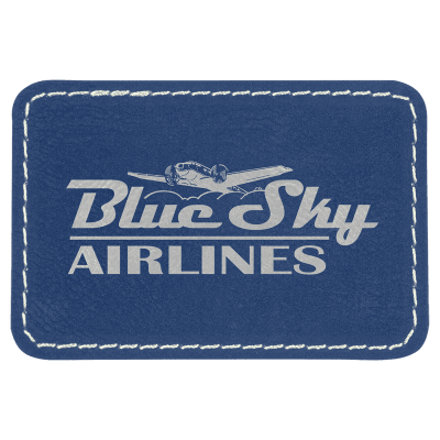3X2 REC BLUE/SLV PATCH