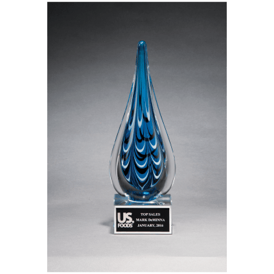 3X10 BLUE/BLACK TEARDROP