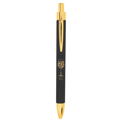 BLK/GLD LASER LEATHER PEN