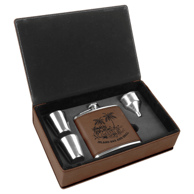 DARK BROWN FLASK GIFT SET