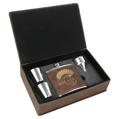 RUSTIC/GLD FLASK GIFT SET