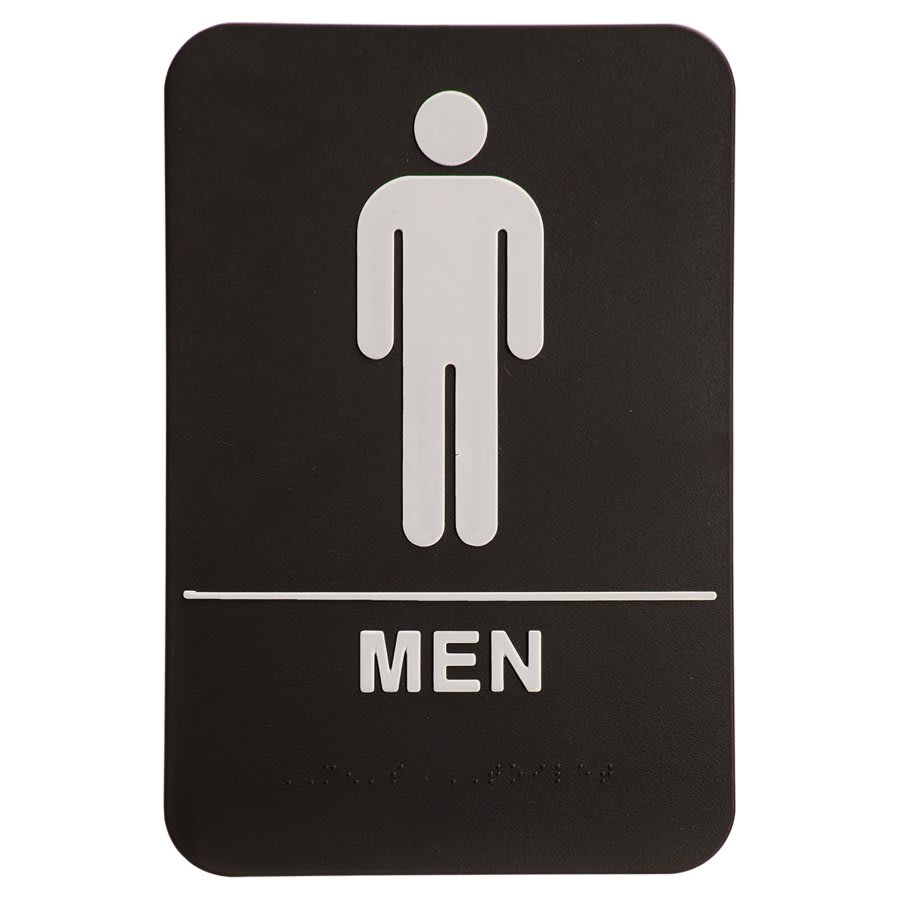 6X9 BLK/WHT MENS RESTROOM