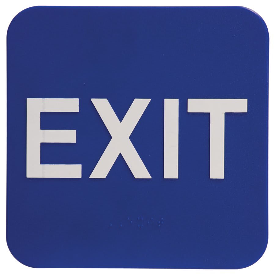 6X6 BLU/WHT EXIT ADA SIGN