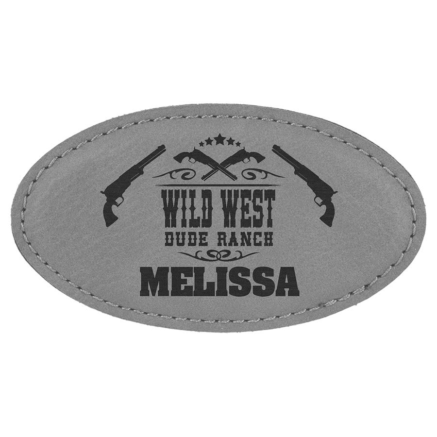 3.25X1.75 OVAL GRAY BADGE