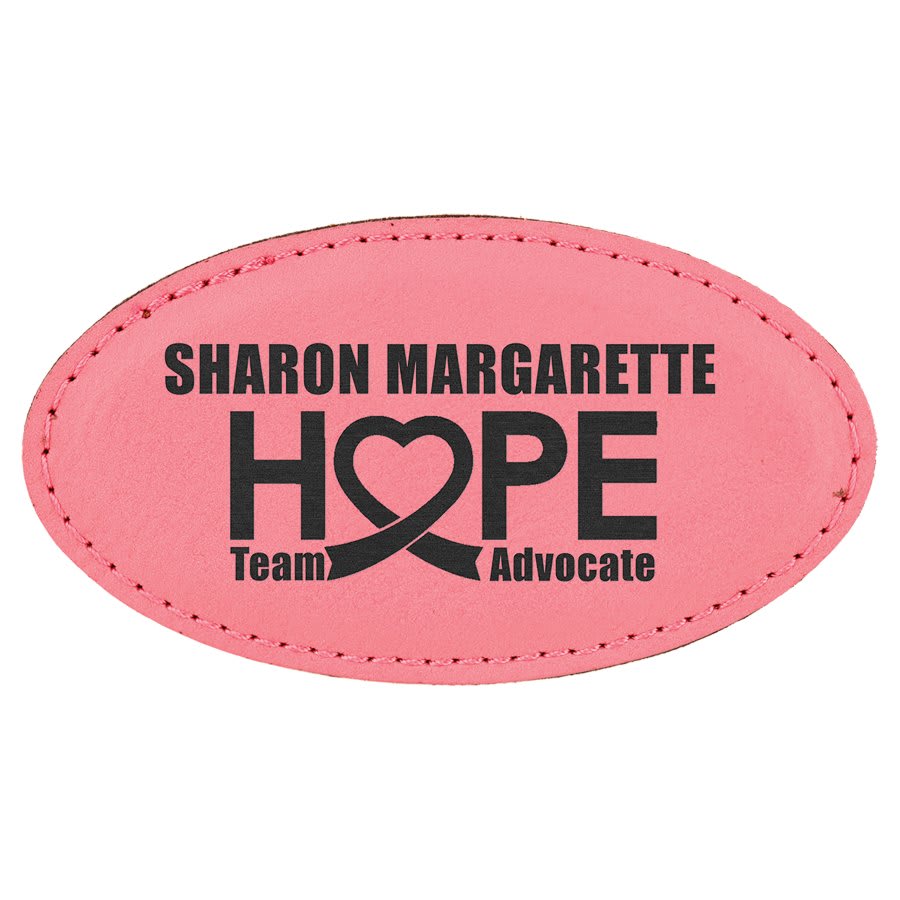 3.25X1.75 OVAL PINK BADGE