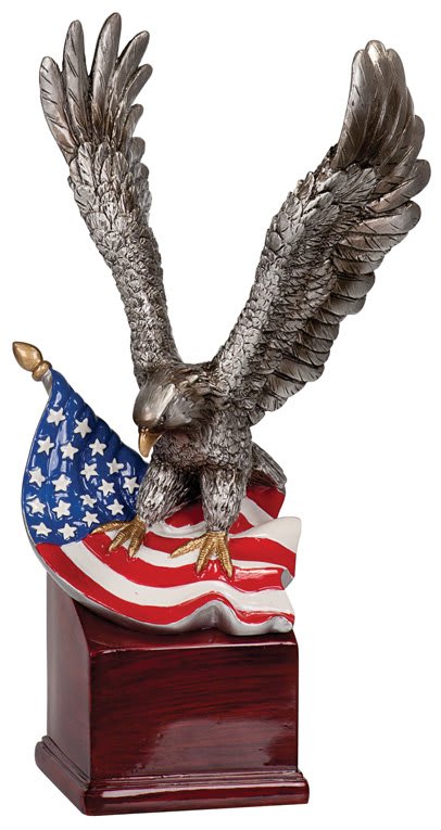 10″ RSN EAGLE/FLAG W/BASE