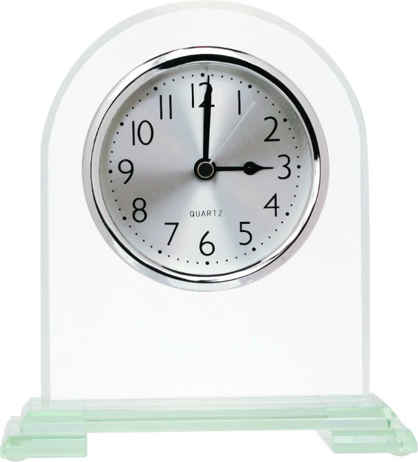6.5″ ARCH GLASS CLOCK