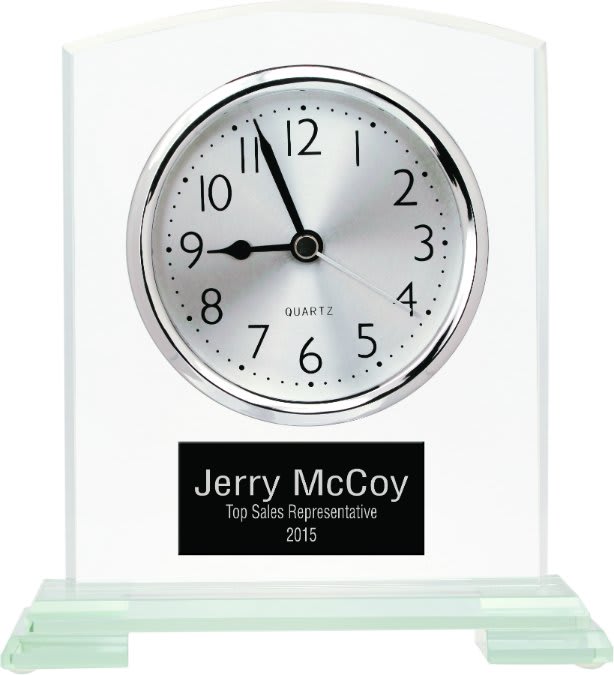 6.5″ SQR ARCH GLASS CLOCK