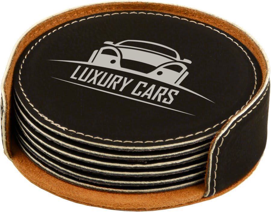 4″RND BLK/SLV COASTER SET