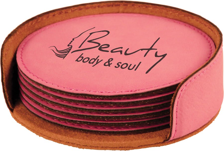 4″ RND PINK COASTER SET