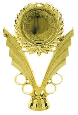 GLD 2″ WREATH W/RINGS HLD