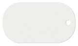 2 1/4X4 WHT DOG TAG UVSUB