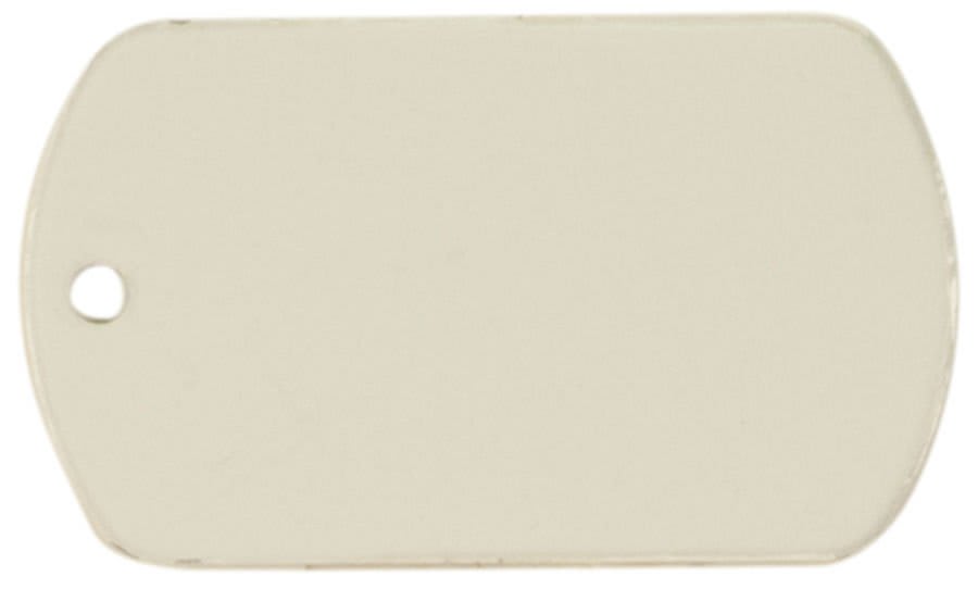 1 1/8X1 7/8 WHITE DOG TAG