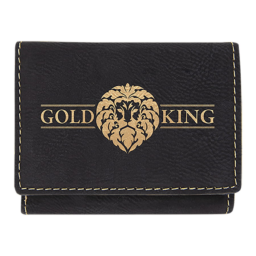 3X4 BLK/GLD TRIFLD WALLET