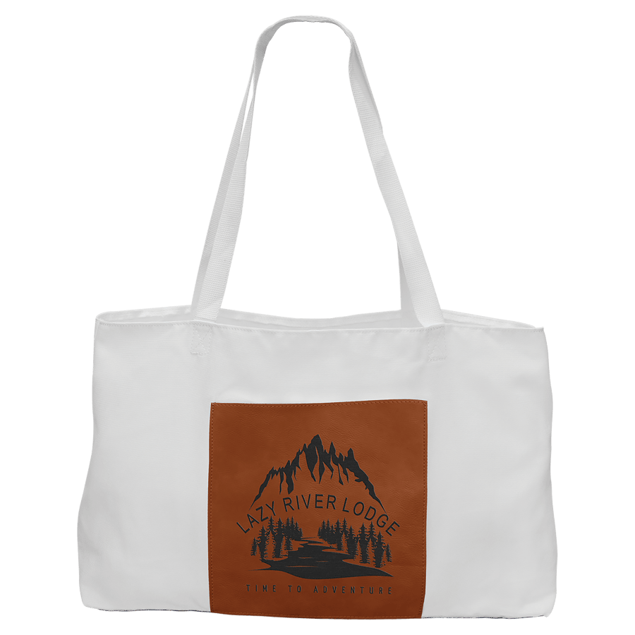 19X12 WHT BAG W-RAWHIDE