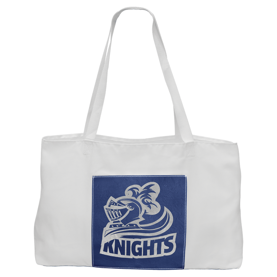 19X12 WHT BAG W-BLU/SLV