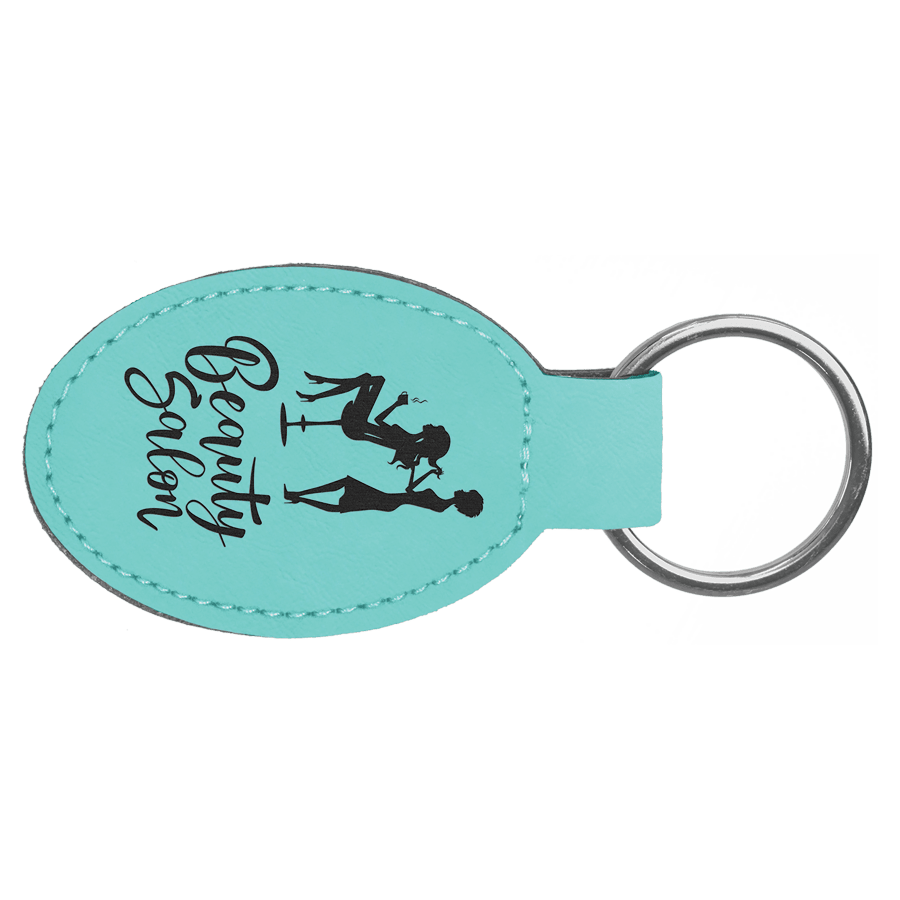 3X1.75 OVL TEAL KEYCHAIN