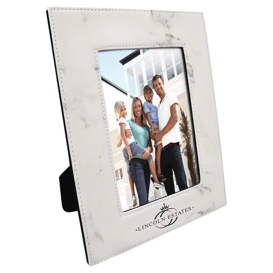5X7WHT MRBL LTHR PHTO FRM