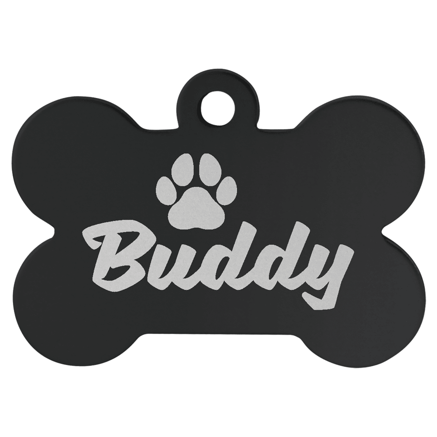 1.5X1 BLACK BONE PET TAG