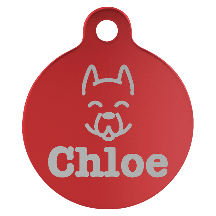 1″RED CIRCLE W/TAB PET TG