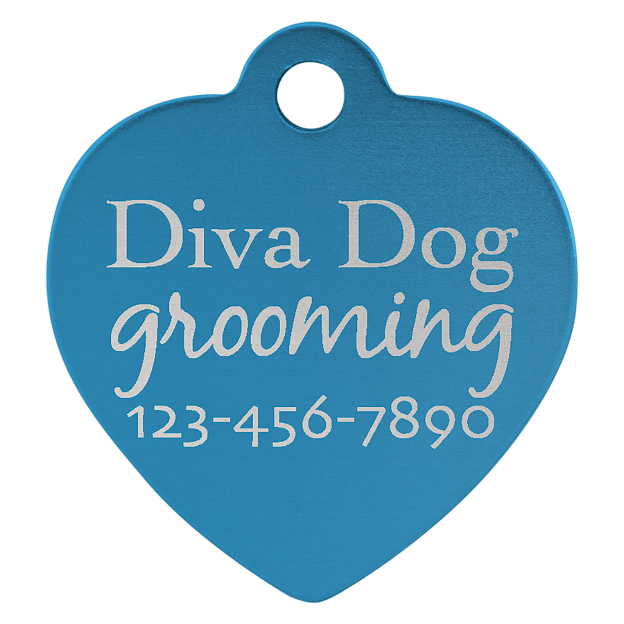 1X1″ BLU HEART PET TAG