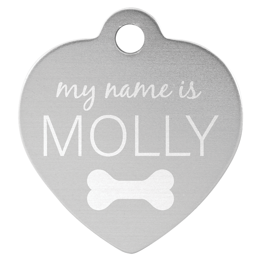 1.25X1.25″SLV HRT PET TAG