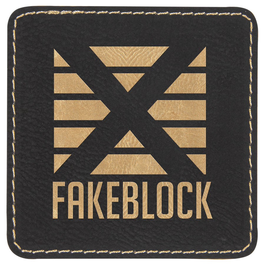 3X3 SQR BLACK/GLD PATCH