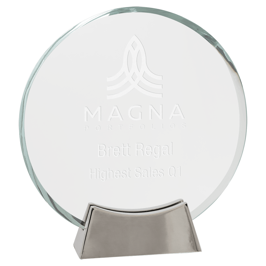 7.25″ROUND PLATINUM GLASS