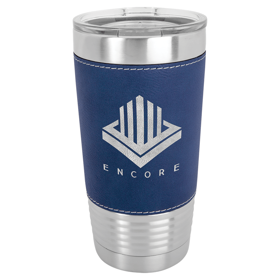 20 OZ BLU/SLV LTHR TUMBLR