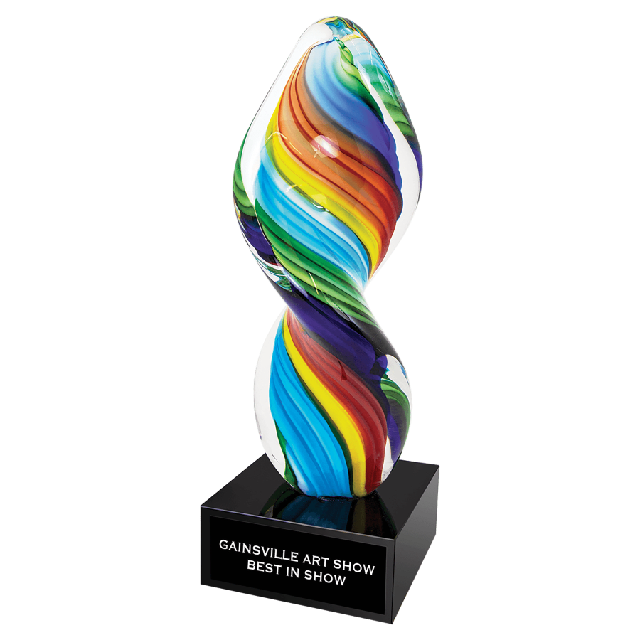 10.5″RAINBW TWIST ART GLS