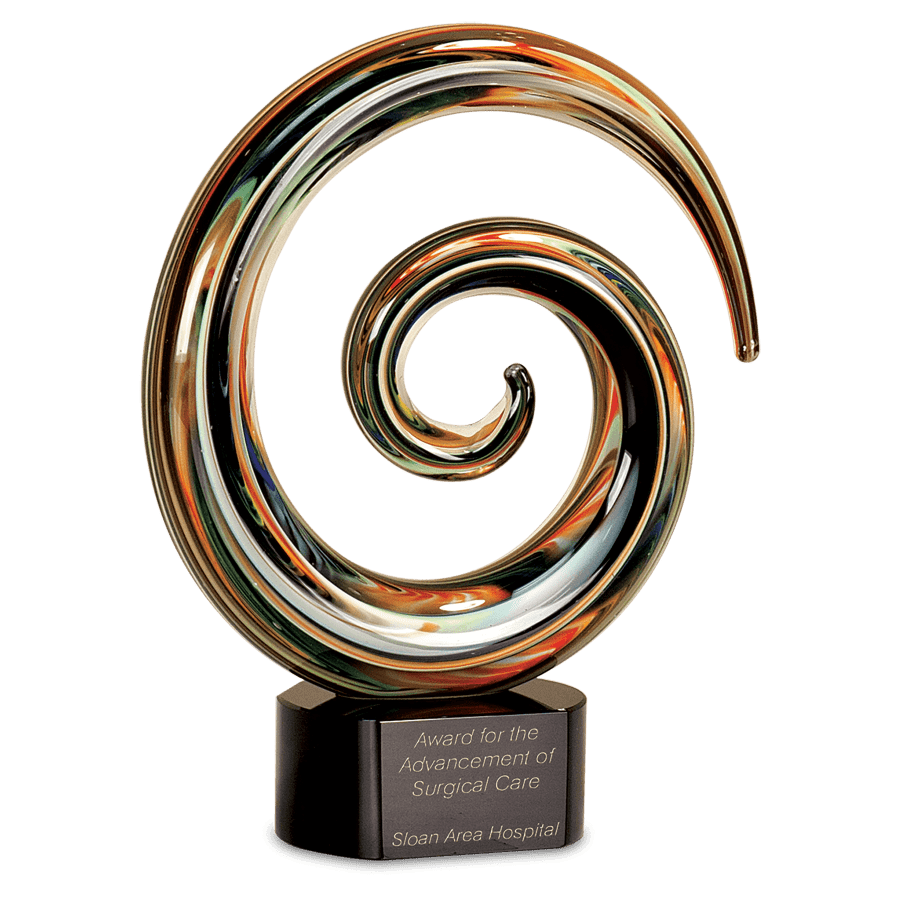 9.25″ SWIRL ART GLASS