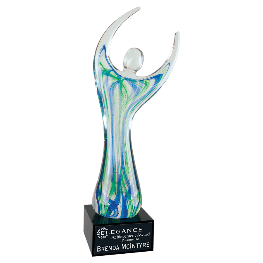 12″ RAISED ARMS ART GLASS