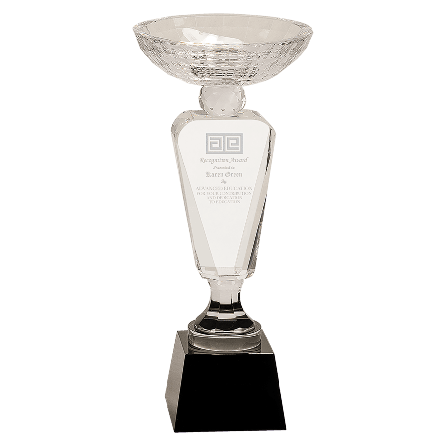 12″ CRYSTAL CUP W/BLK BAS