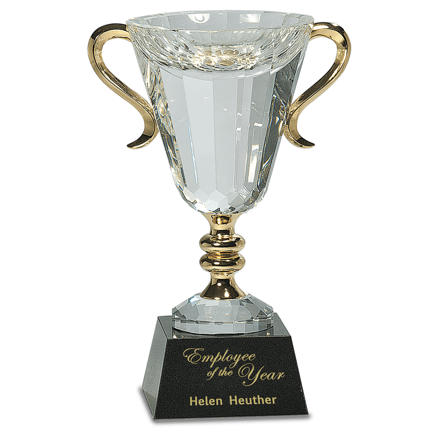 10″ CRY/GLD CUP W/MBL BAS