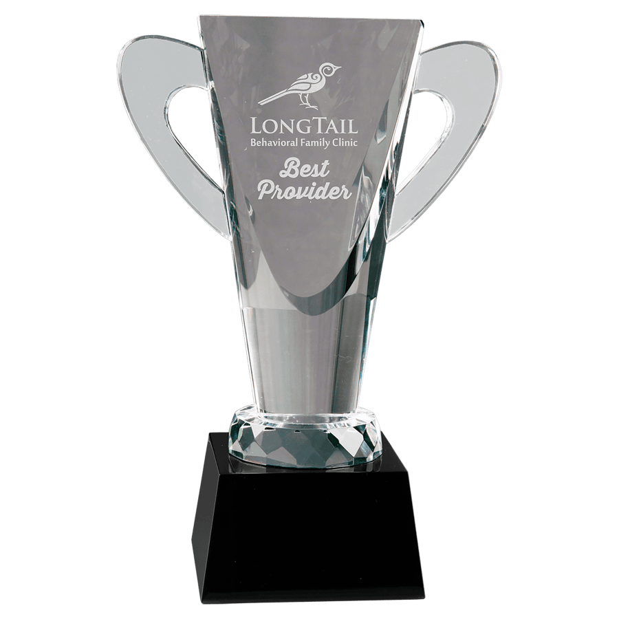 9″ CRYSTAL CUP W/BLK BASE