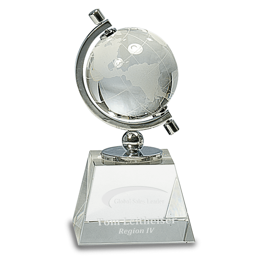 6″ CRYSTAL GLOBE ON BASE