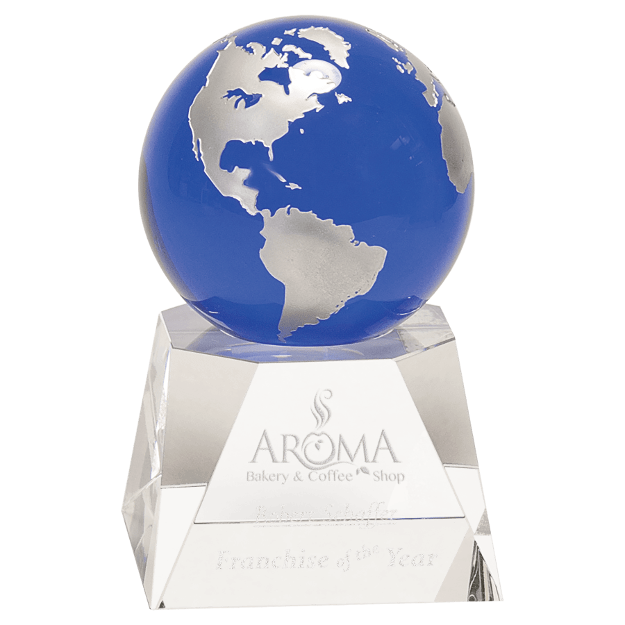 6.5″CRY BLUE GLOBE W/BASE