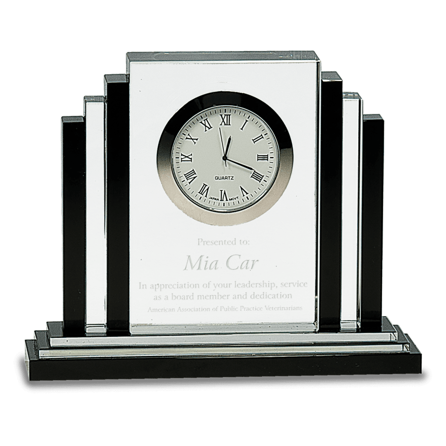 6″CRYSTAL CLEAR/BLK CLOCK