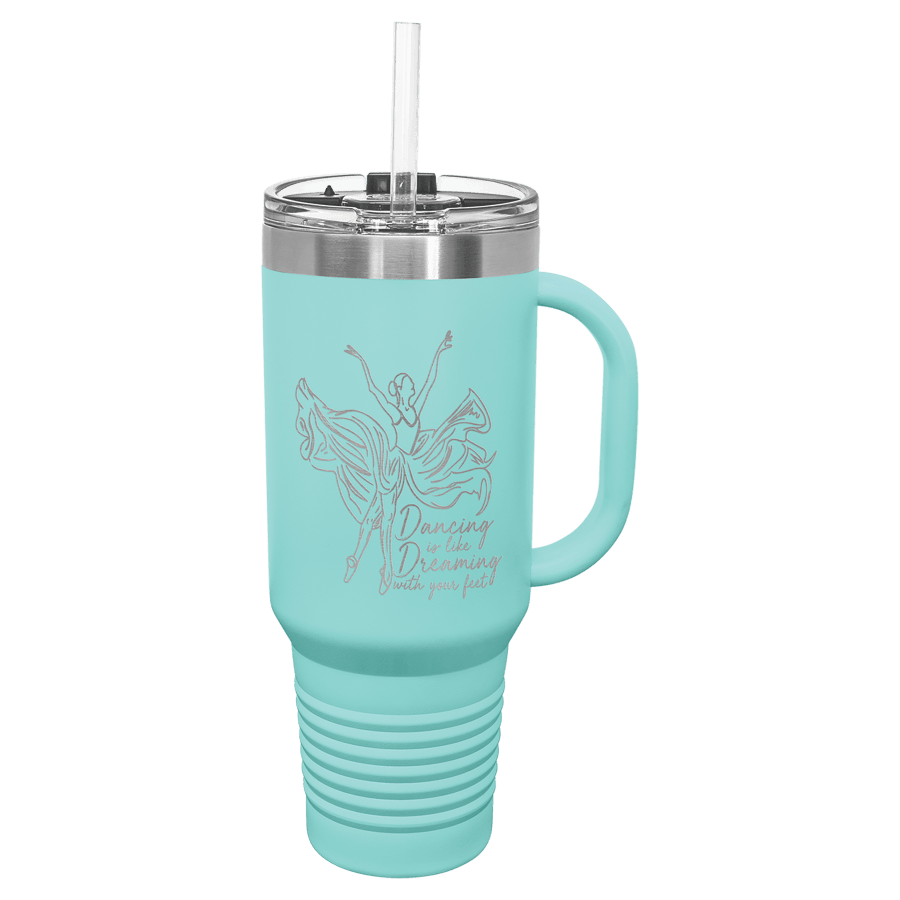 40 OZ TEAL TRVL MG W/HNDL