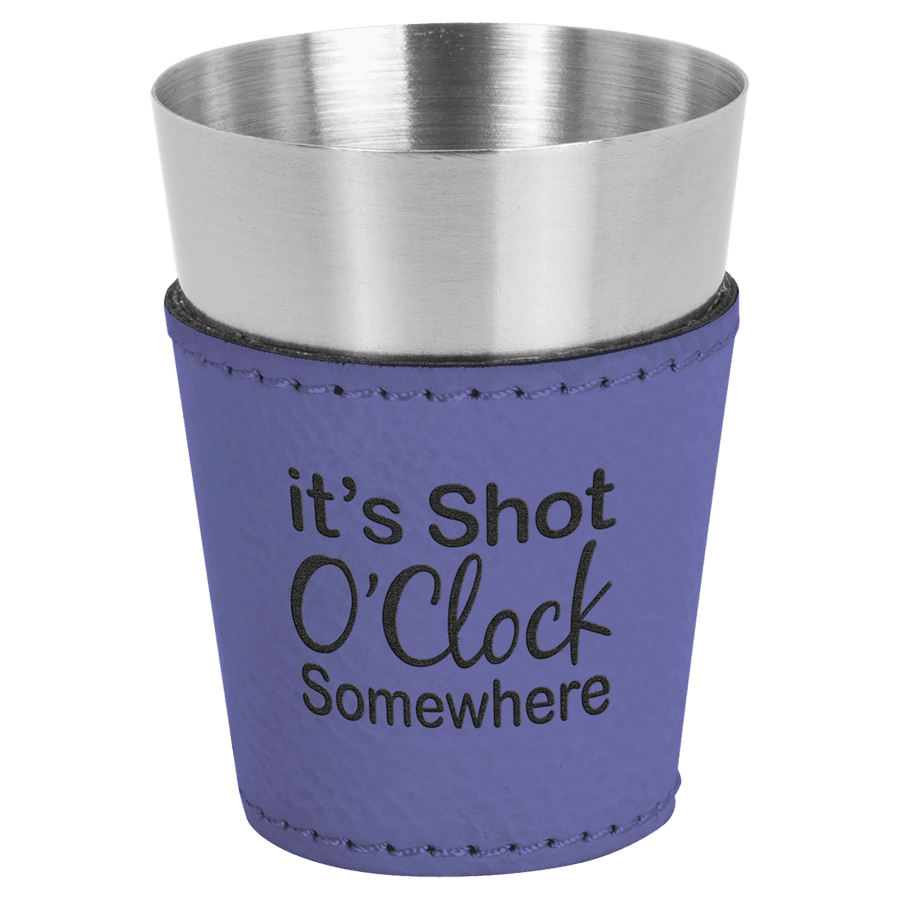 2 OZ PRPL/BLK SHOT GLASS
