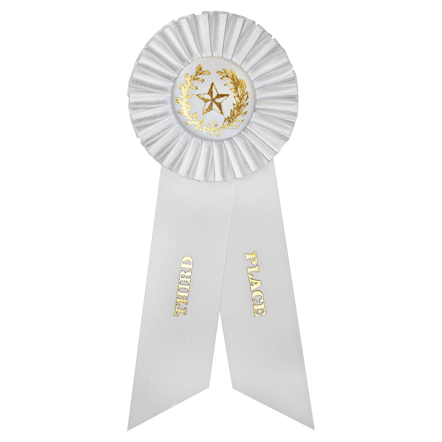 ROSETTE 3RD PLC WHT RIBN