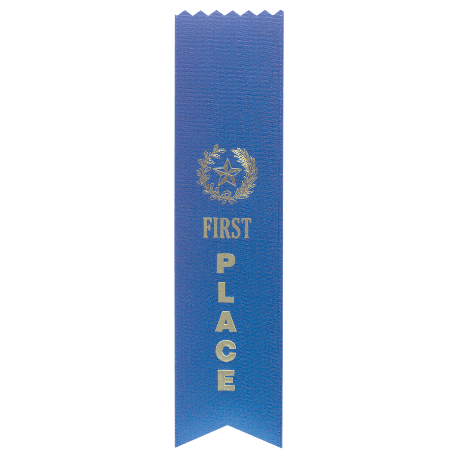 1ST PLACE BLU PINKED RIBN