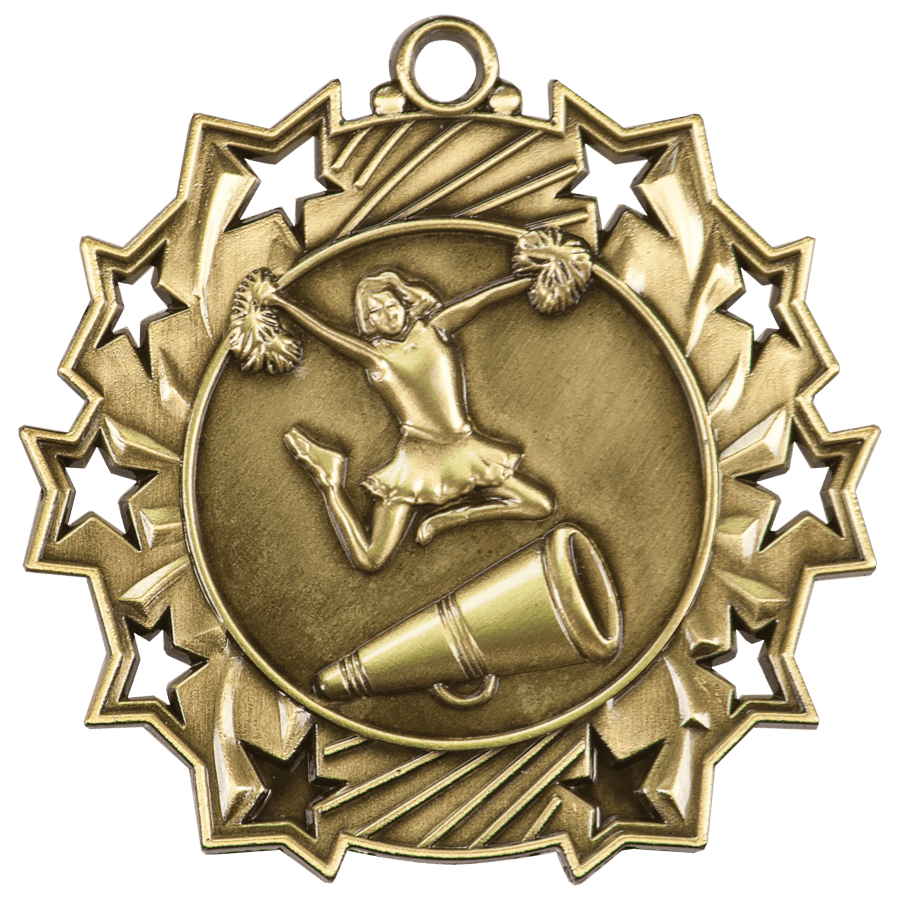 GLD CHEER TEN STAR MEDAL