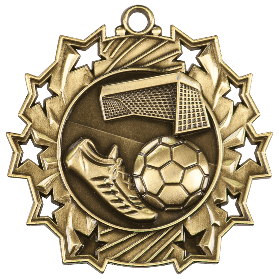 GLD SOCCER TEN STAR MEDAL