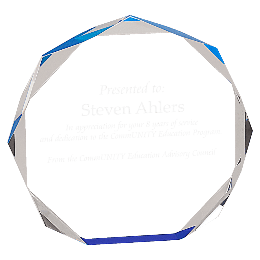 5″ BLUE OCTAGON ACRYLIC