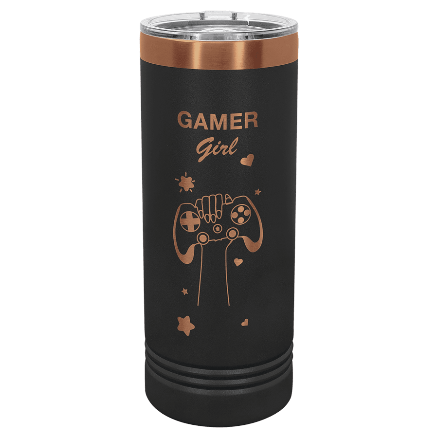 22 OZ BLK/ROSE GLD SKINNY