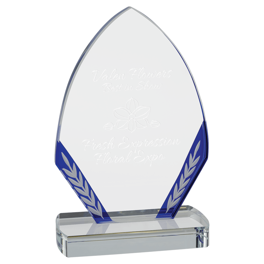 7.75″BLUE DMND EDGE GLASS
