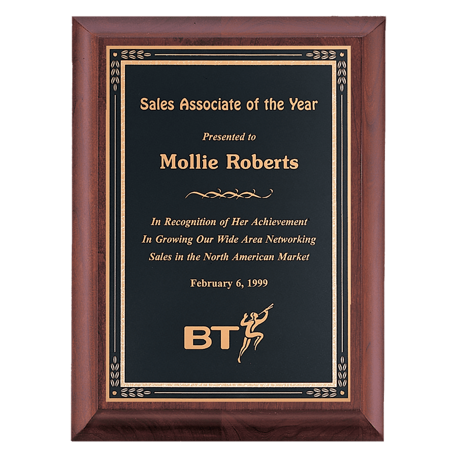 7X9 CHERRY FINISH PLAQUE