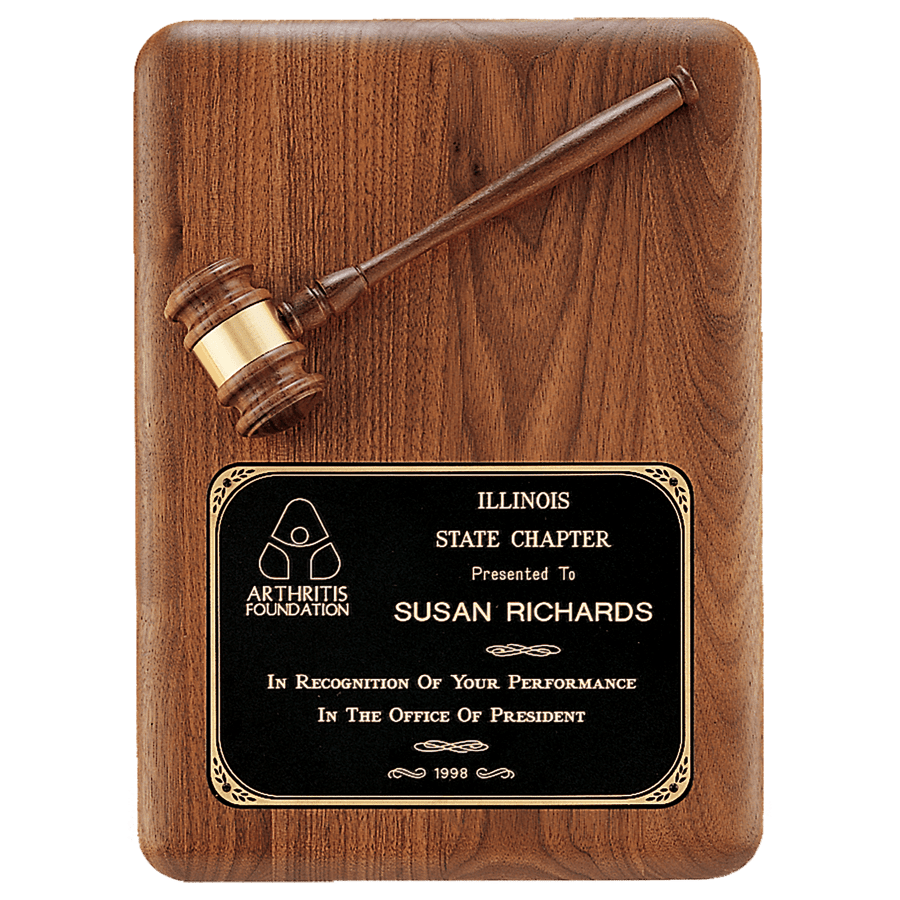 11X15 WALNUT PLQ,BRSS PLT