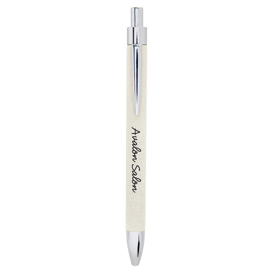 WHT/BLK LASER LEATHER PEN